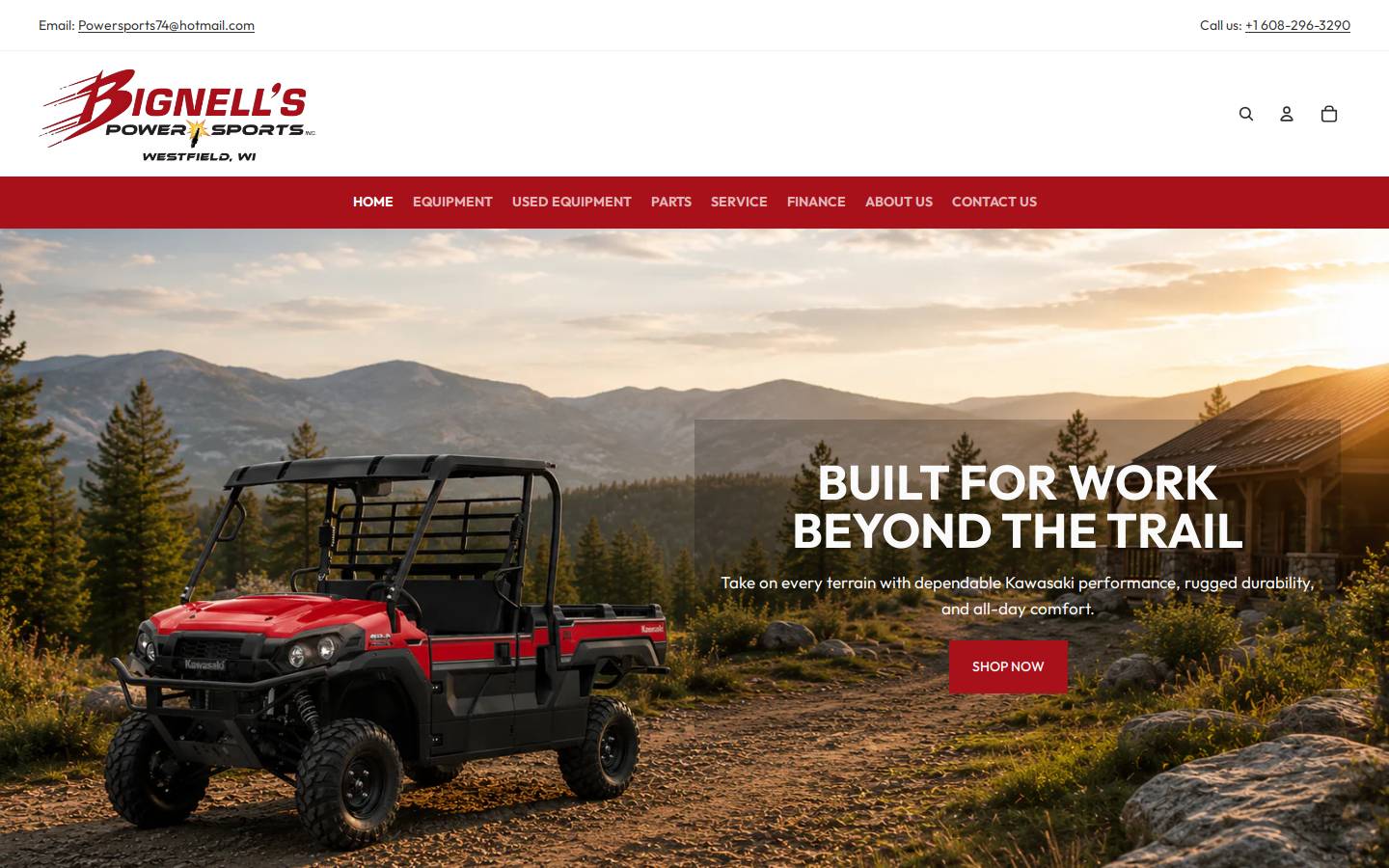 bignellspowersports.com homepage screenshot