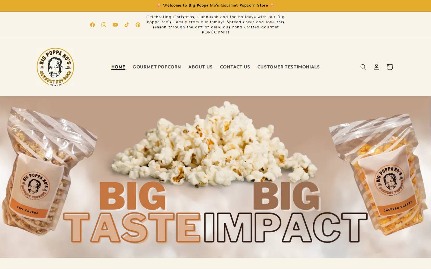 bigpoppamosgourmetpopcorn.com homepage screenshot