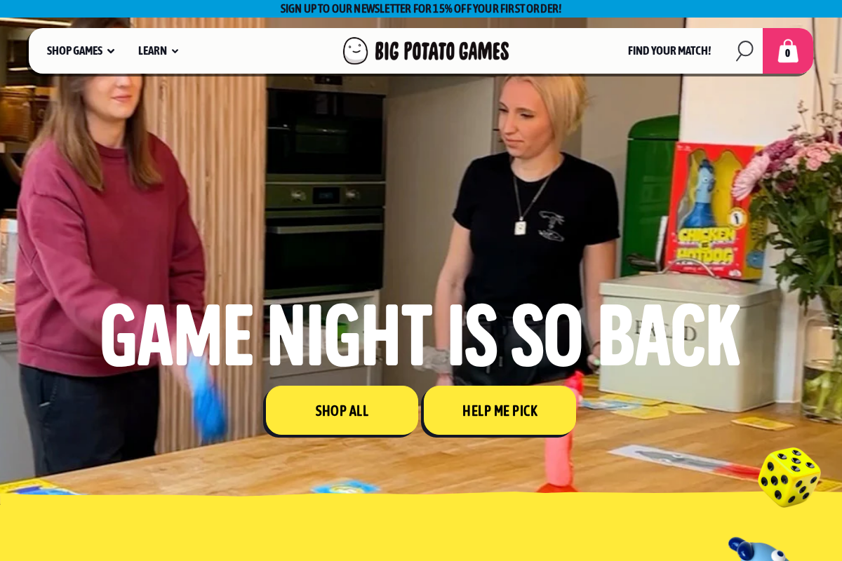 Bigpotato homepage screenshot