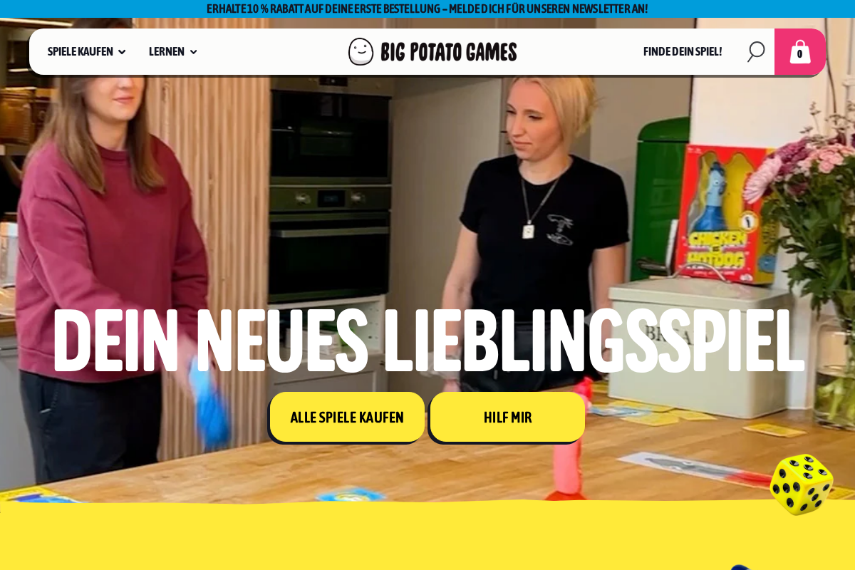 Big Potato Games homepage screenshot