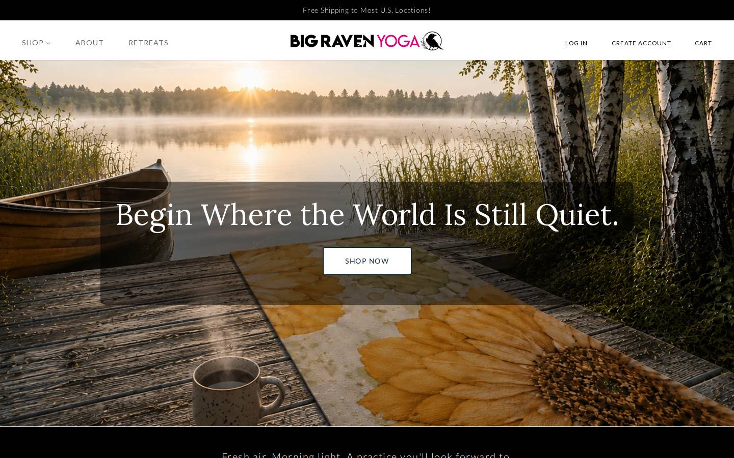 bigravenyoga.com homepage screenshot