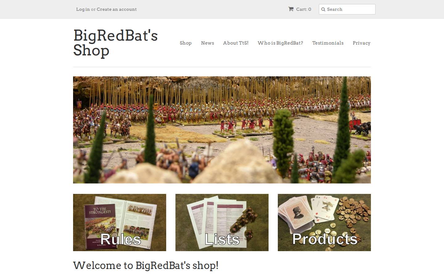 bigredbatshop.co.uk homepage screenshot