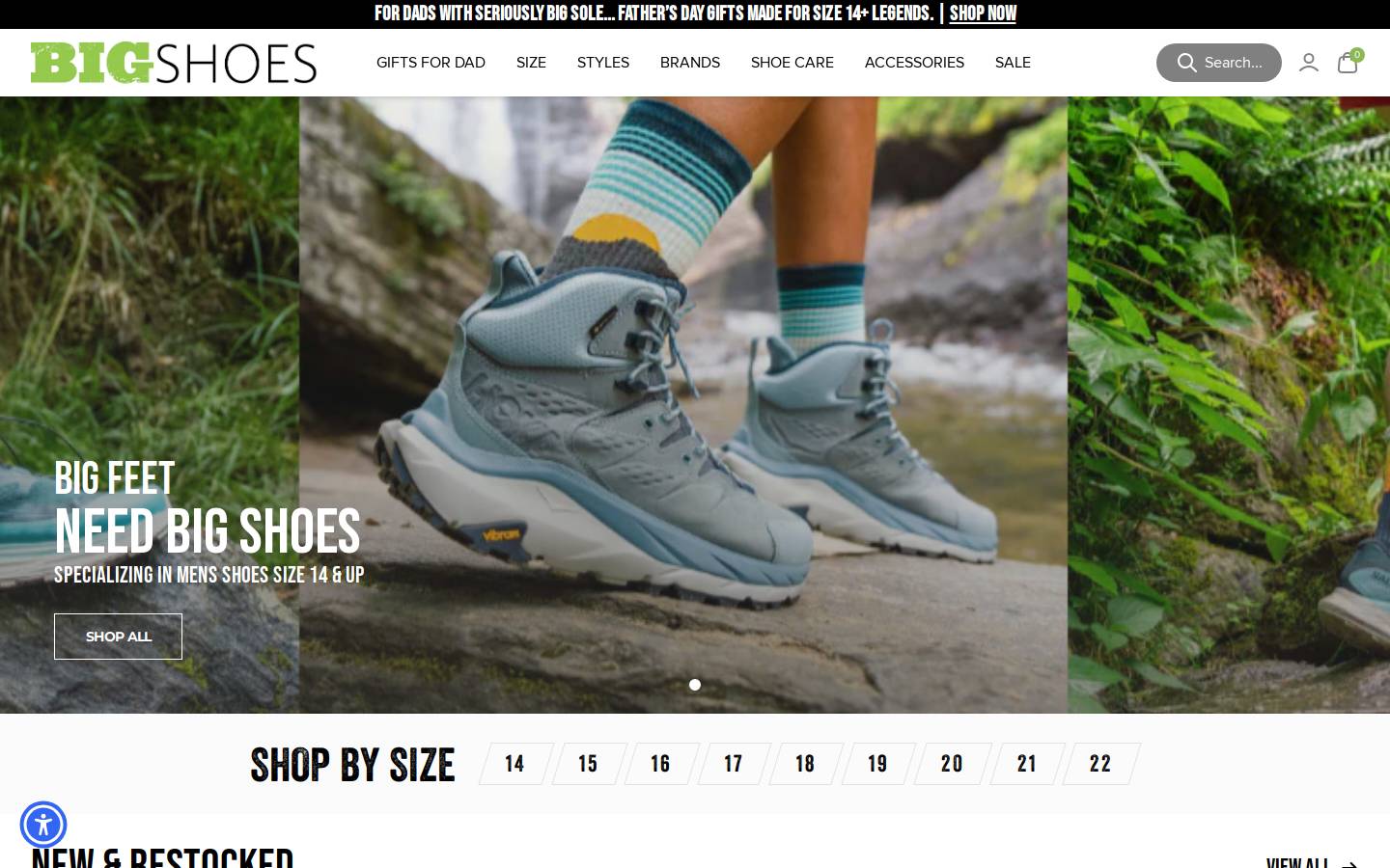 BigShoes homepage screenshot