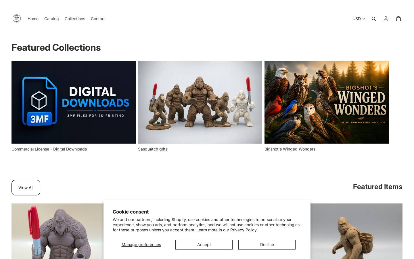 bigshottinkers.com homepage screenshot