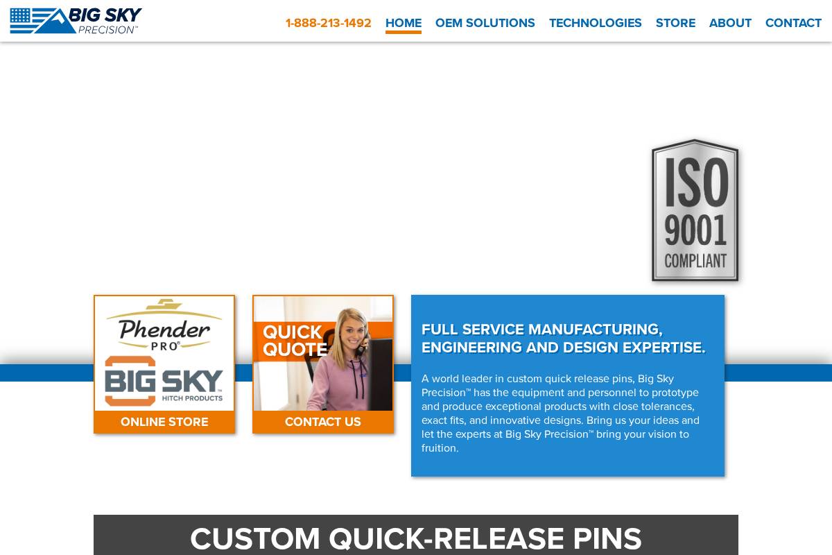 bigskyprecision.com homepage screenshot