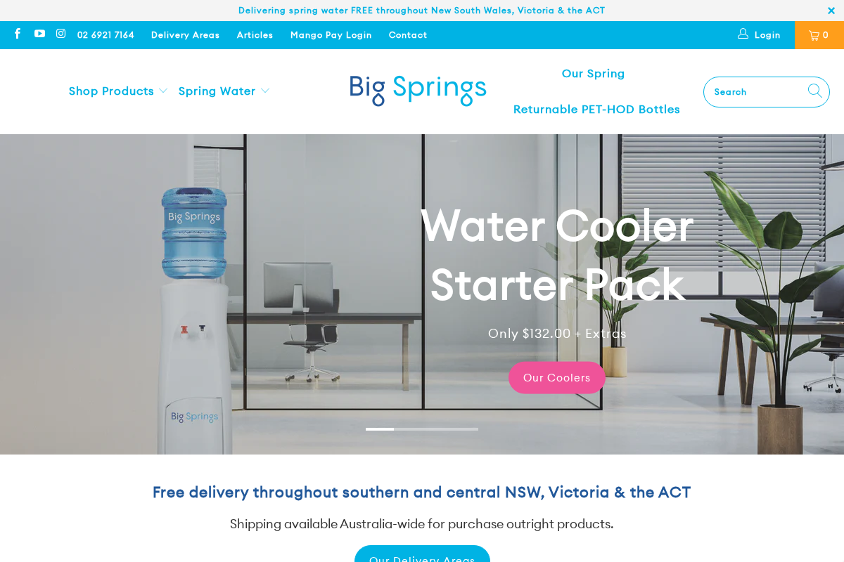 Big Springs Water homepage screenshot