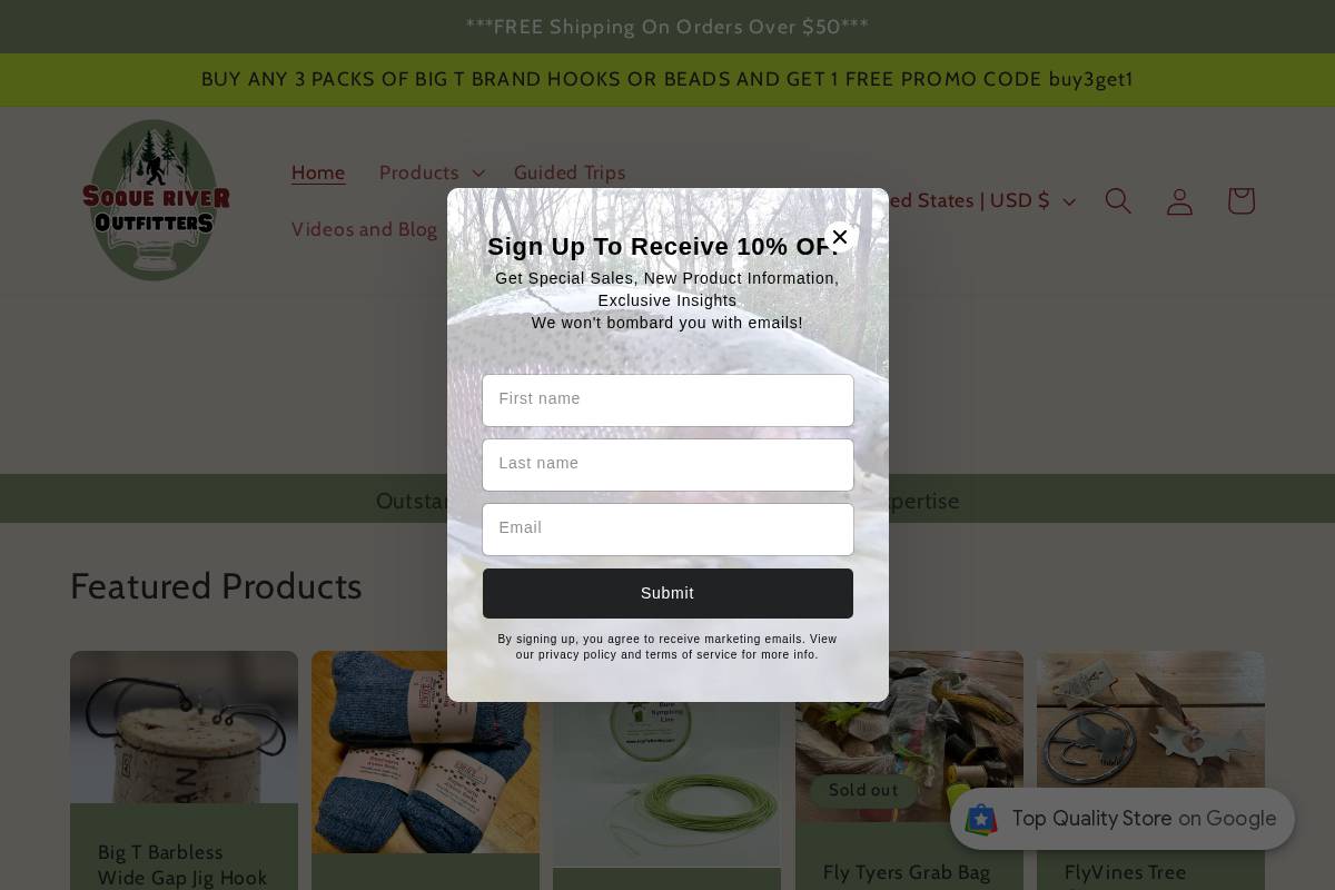 bigtflyfishing.com homepage screenshot