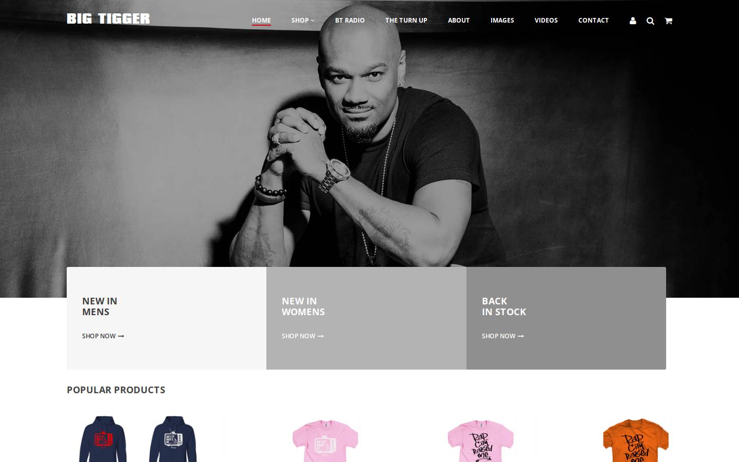 bigtigger.com homepage screenshot