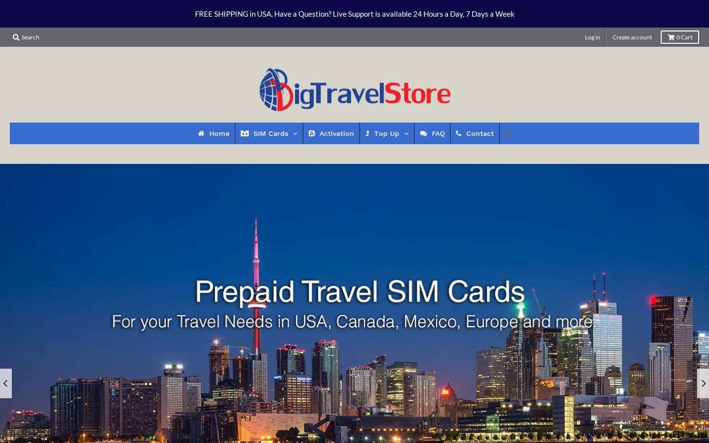 bigtravelstore.com homepage screenshot