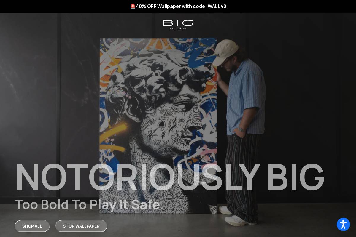 bigwalldecor.com homepage screenshot
