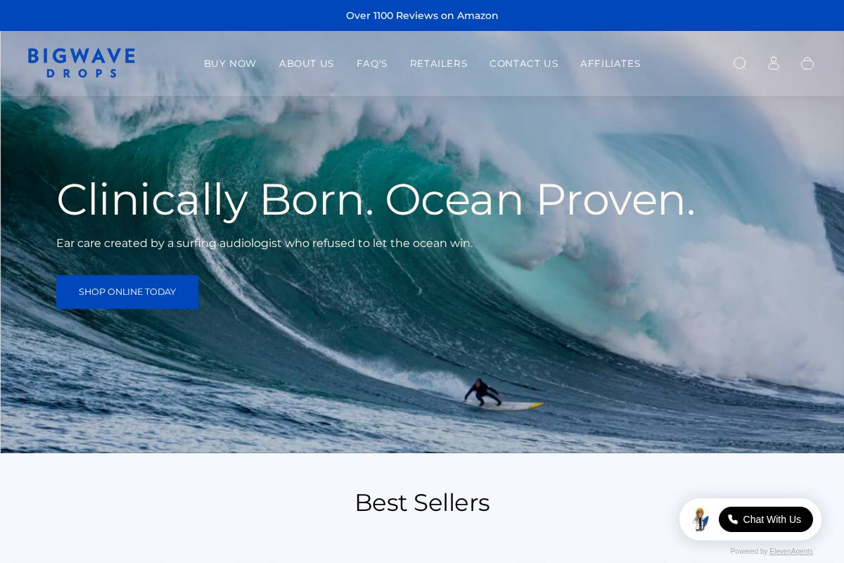 bigwavedrops.surf homepage screenshot