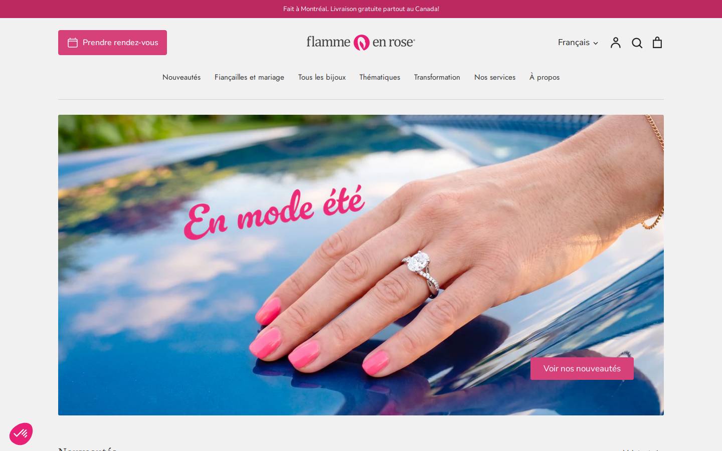 bijouterieflammeenrose.com homepage screenshot