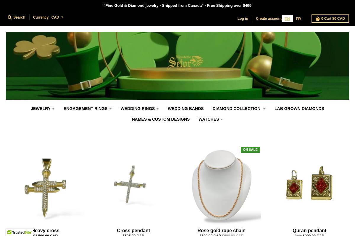 bijouteriesetor.com homepage screenshot