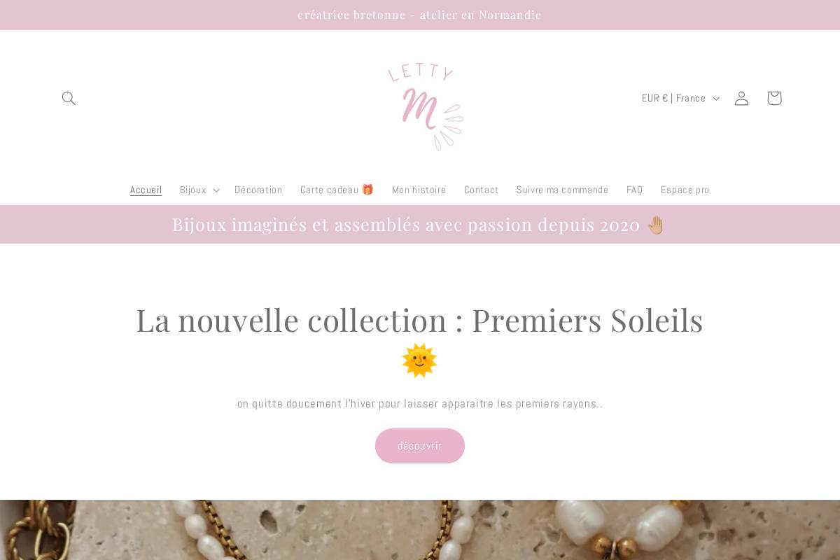 bijouxlettym.fr homepage screenshot