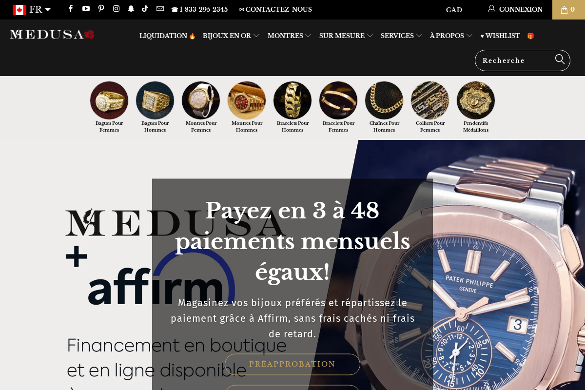 Bijoux Medusa homepage screenshot