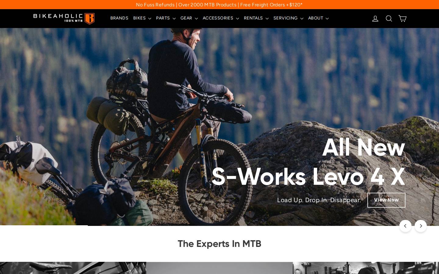 bikeaholic.co.nz homepage screenshot