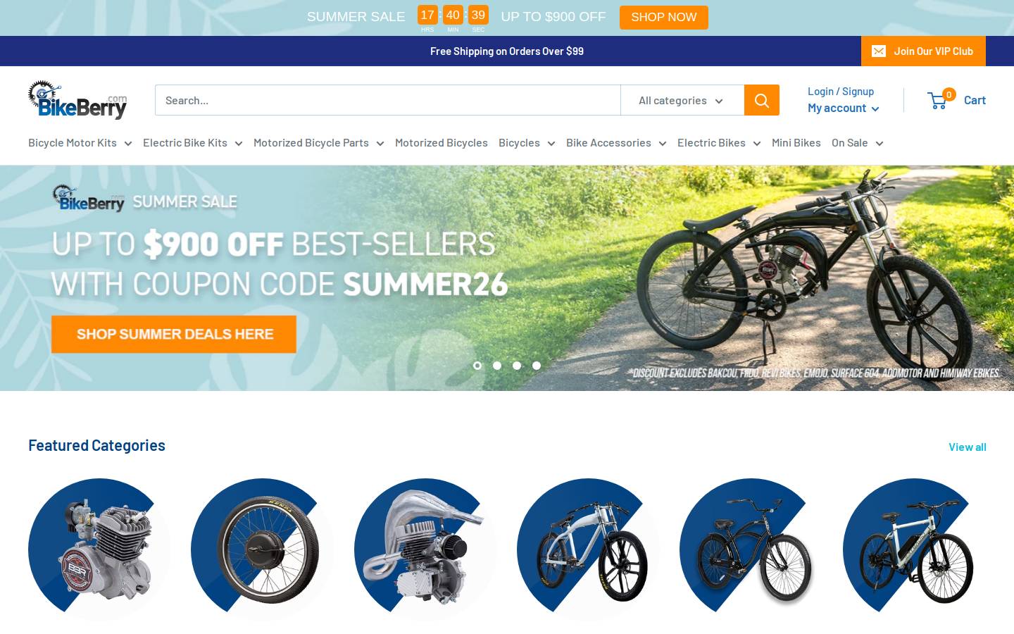 BikeBerry.com homepage screenshot