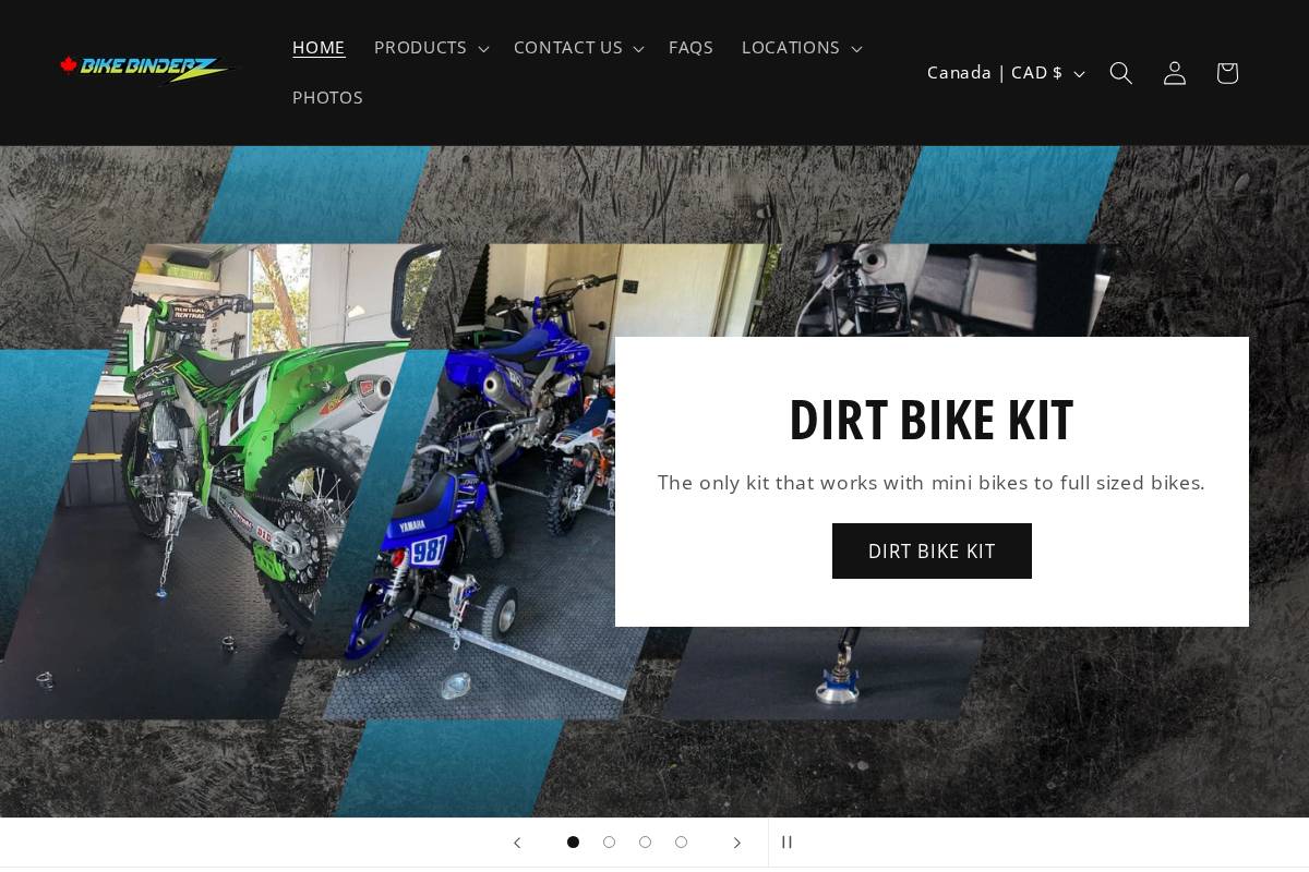 bikebinderz.ca homepage screenshot