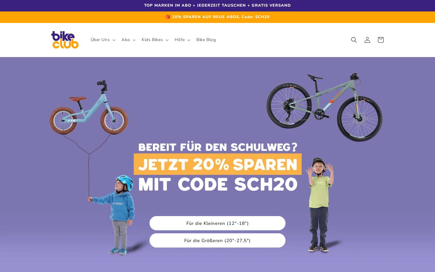Bike Club DE homepage screenshot