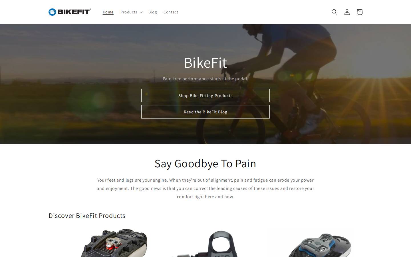 bikefit.com homepage screenshot