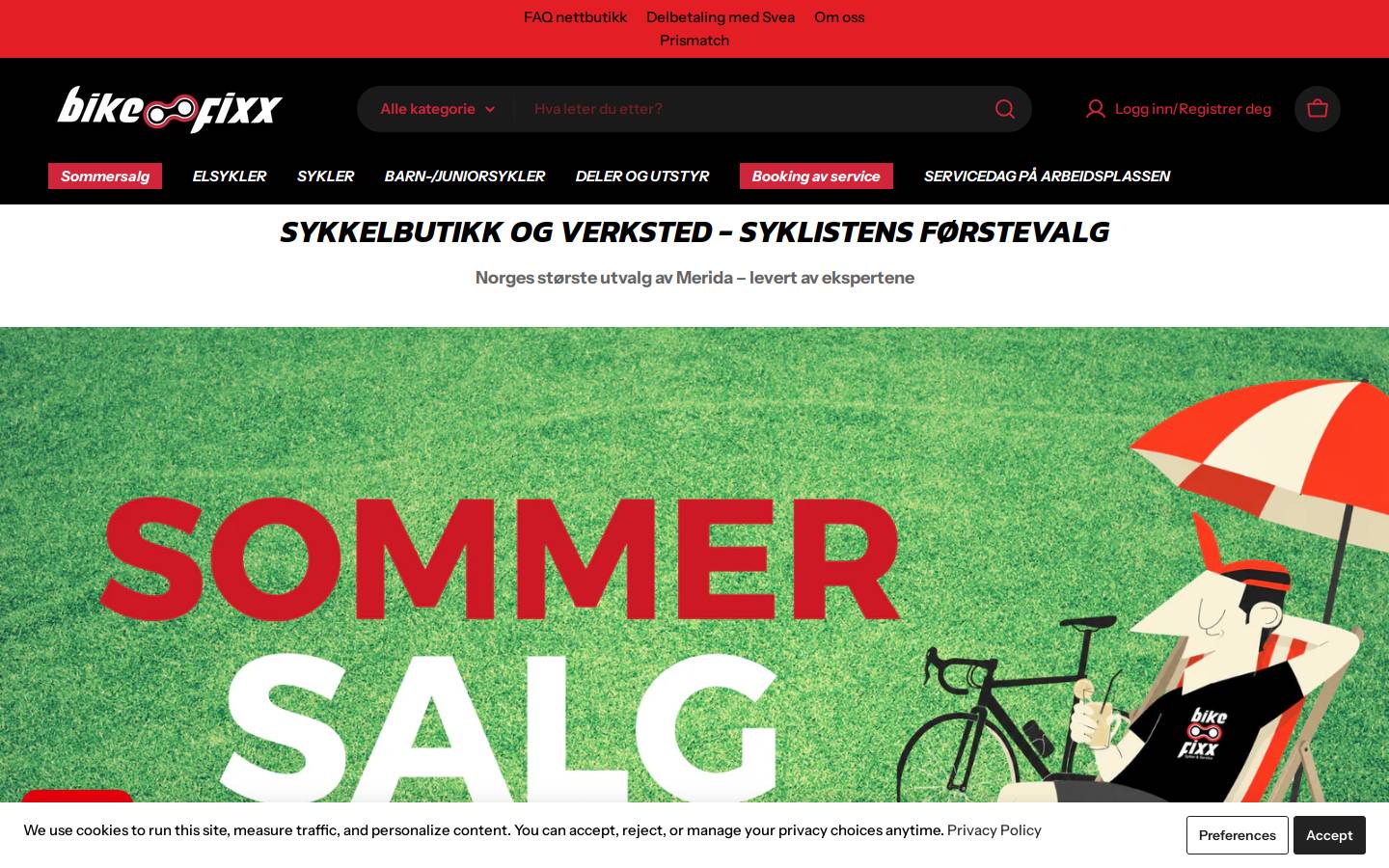 bikefixx.no homepage screenshot