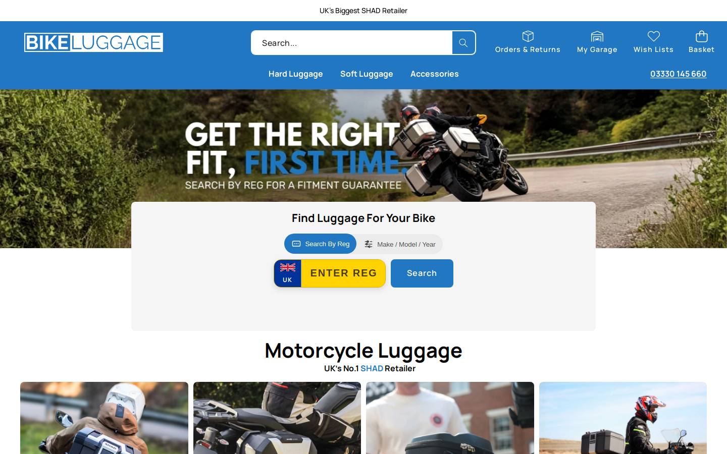 Bike Luggage homepage screenshot