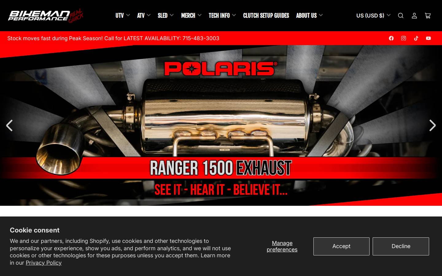 bikemanperformance.com homepage screenshot