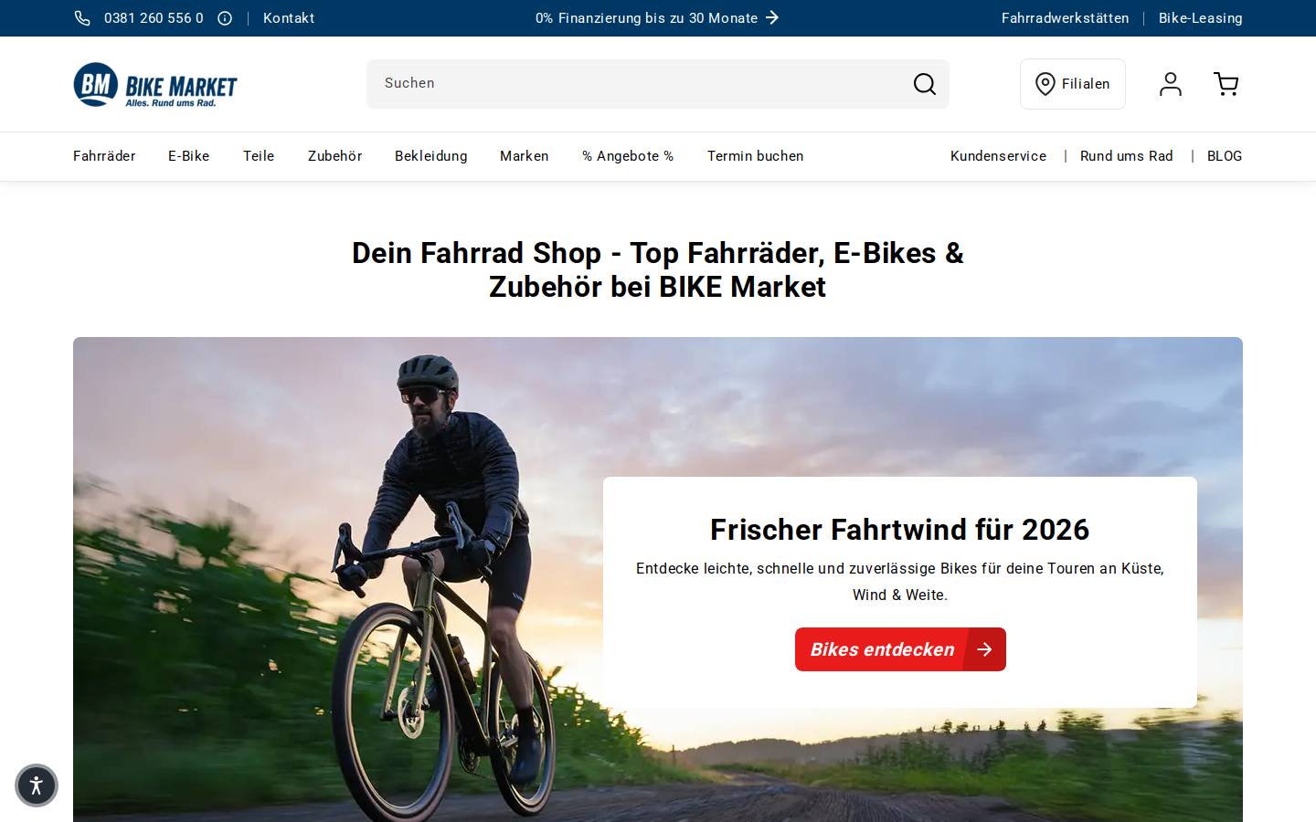 BIKE Market homepage screenshot