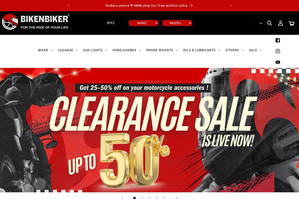 Bike 'N' Biker homepage screenshot