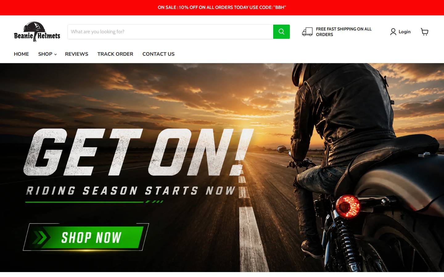 Bikerbeaniehelmets homepage screenshot