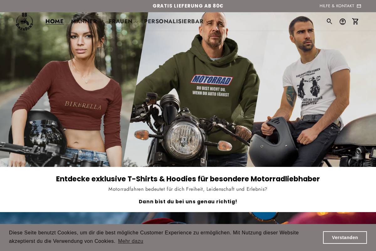 Bikerbund homepage screenshot