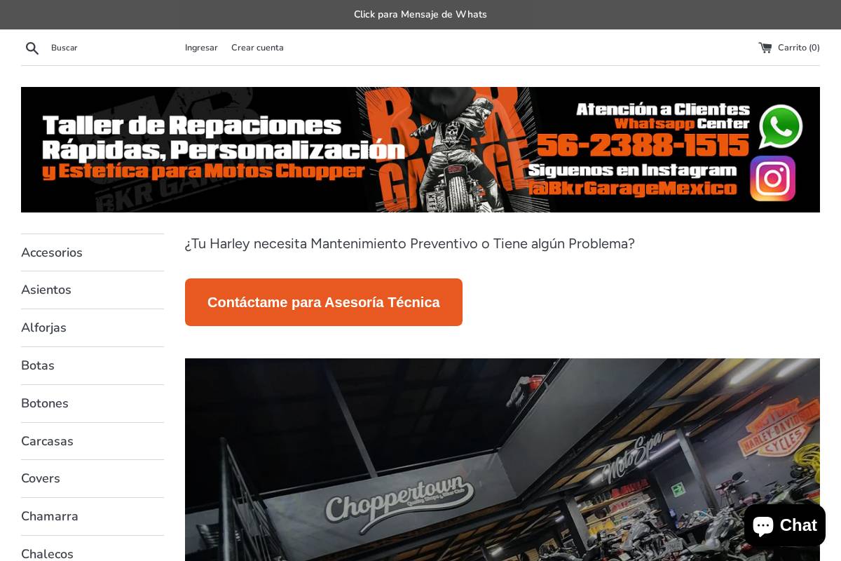 bikergarage.com.mx homepage screenshot