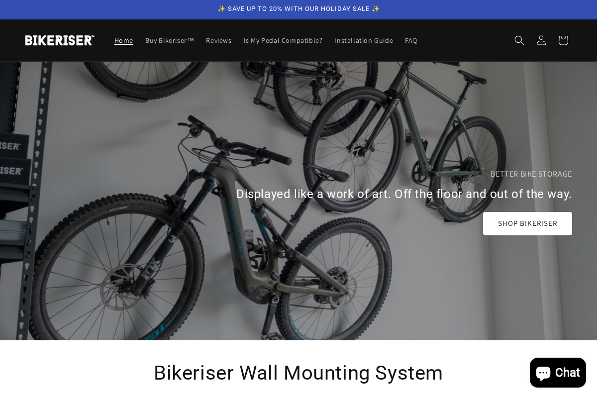Bikeriser homepage screenshot