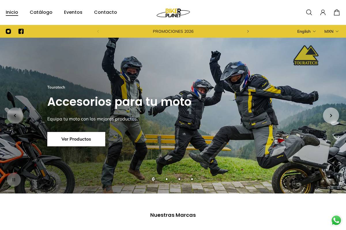 bikerplanetmx.com homepage screenshot