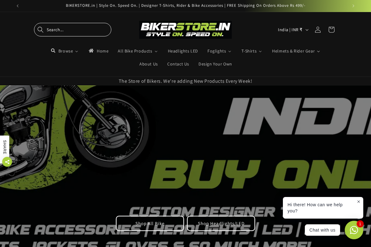 BikerStore.in homepage screenshot
