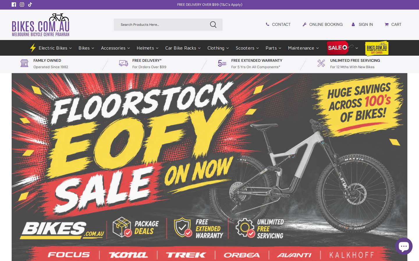 Bikes homepage screenshot