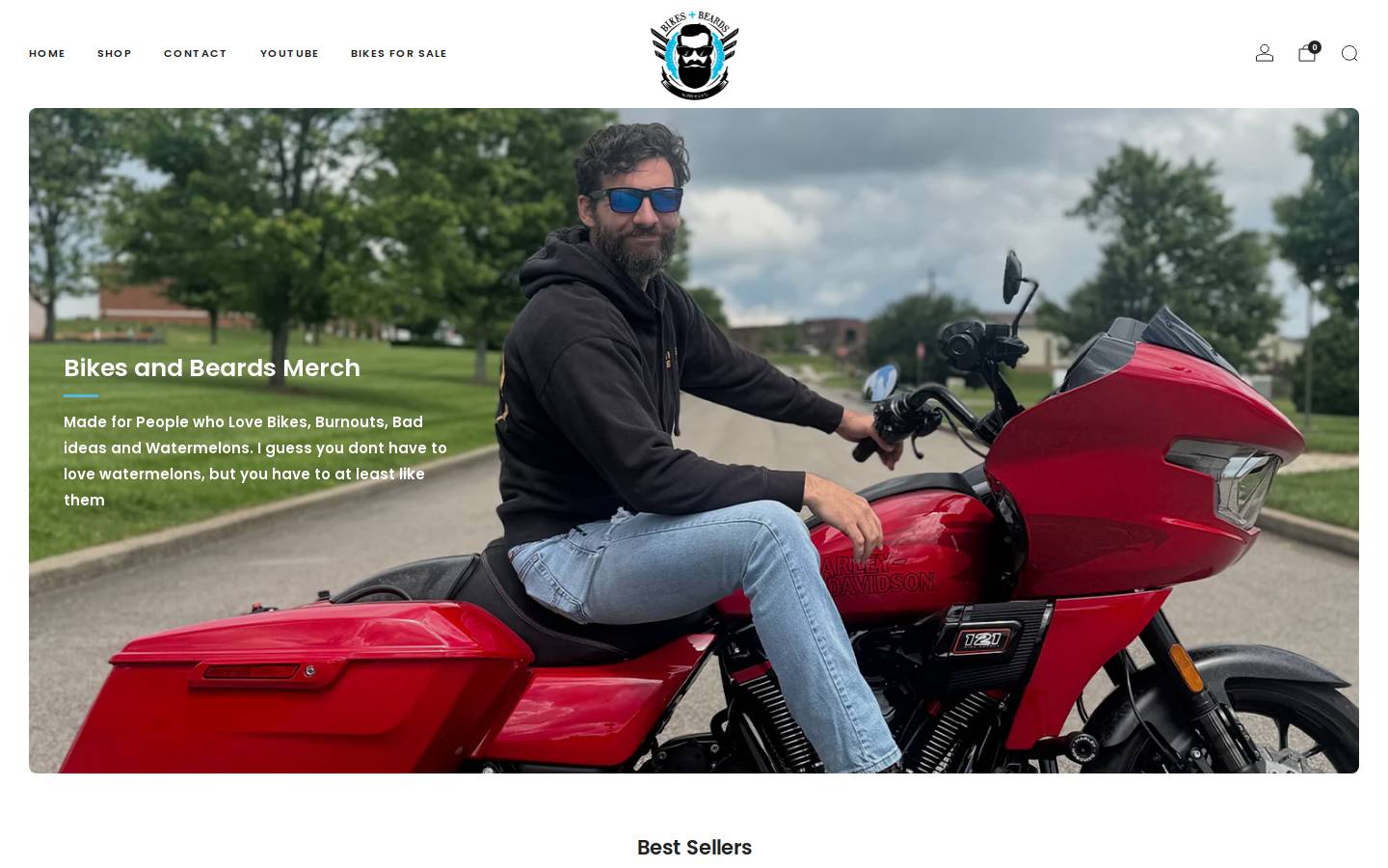 bikesandbeardsgear.com homepage screenshot