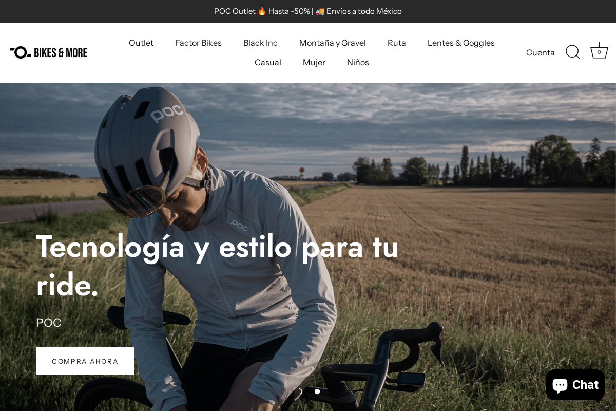 Bikes and More homepage screenshot