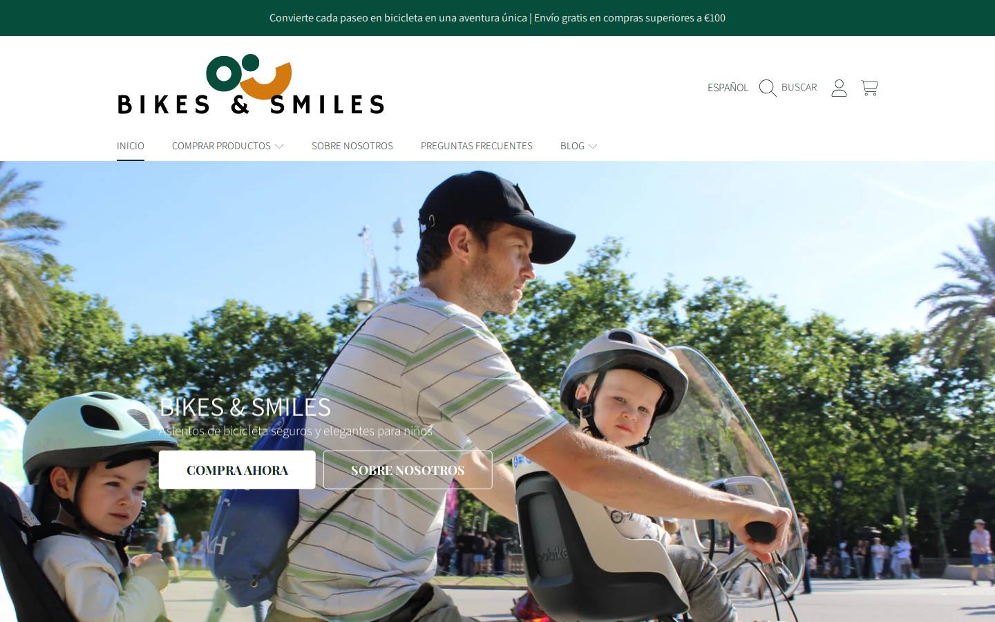 bikesandsmiles.com homepage screenshot