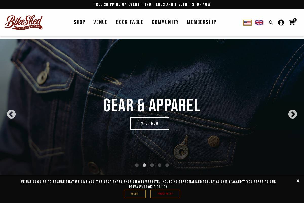 bikeshedmoto.com homepage screenshot