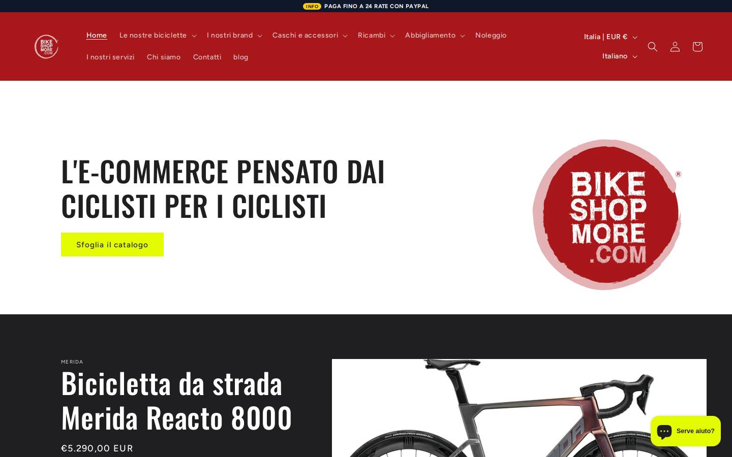 Bikeshopmore srl homepage screenshot