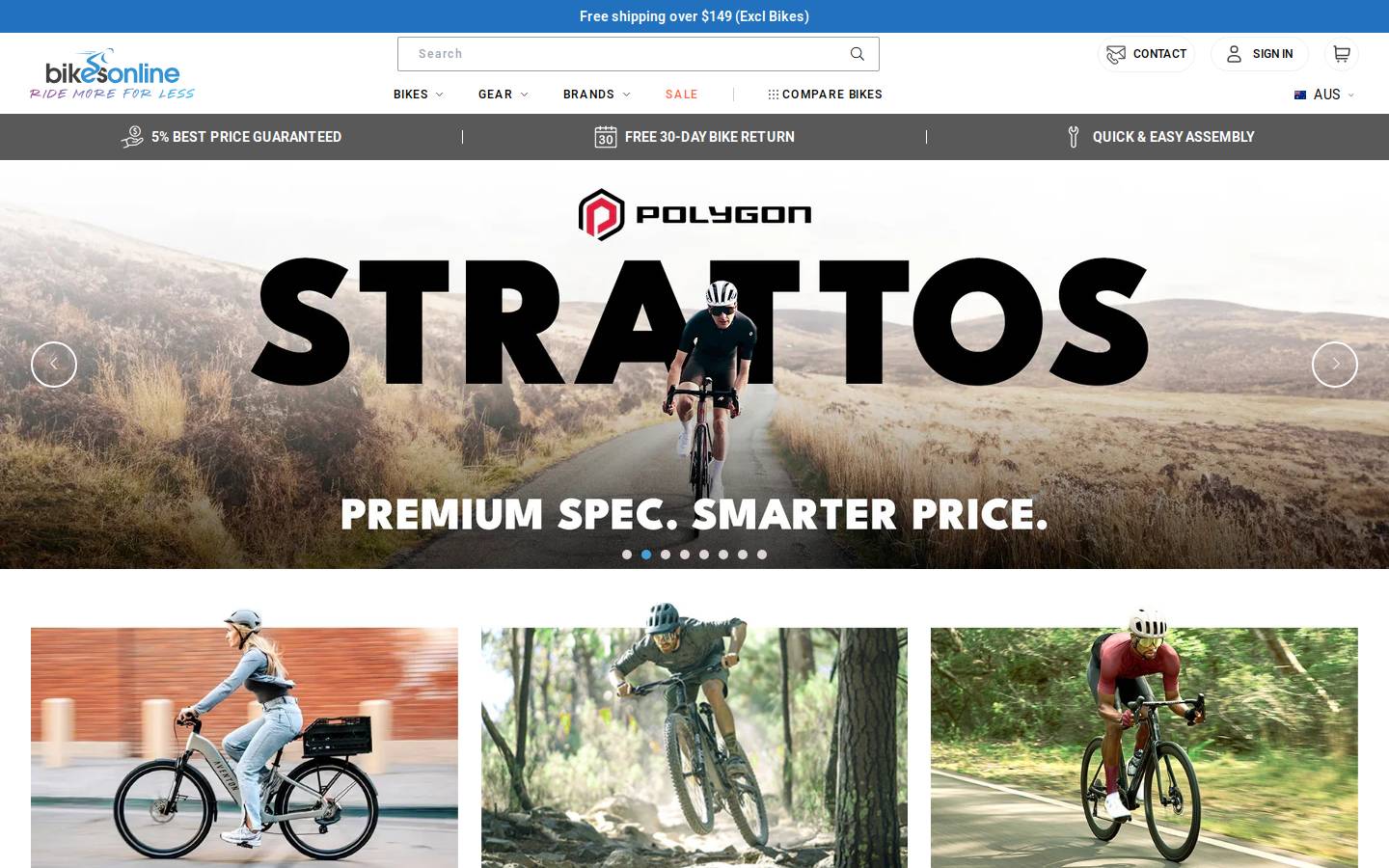 Bikes Online homepage screenshot