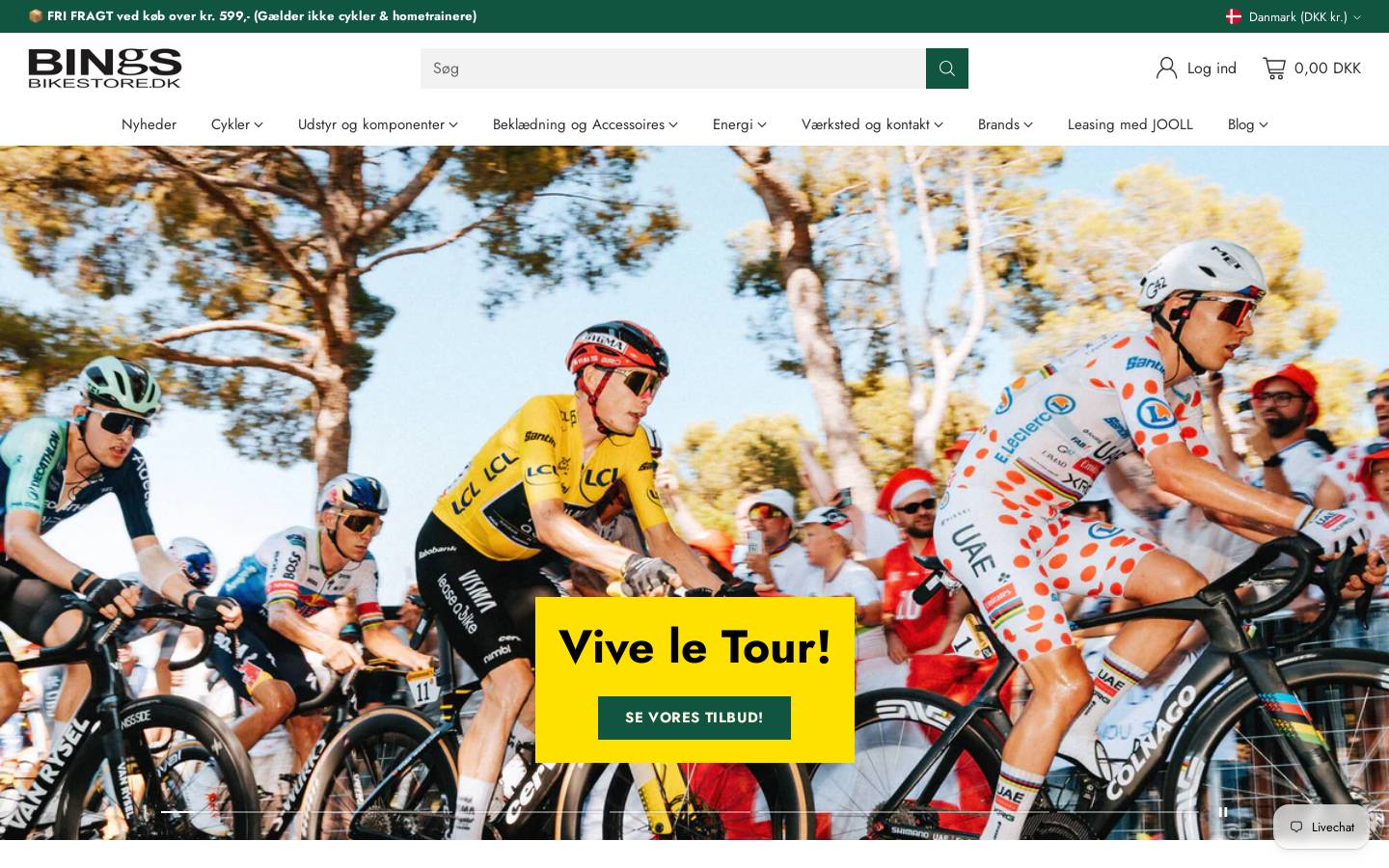Bikestore.dk homepage screenshot