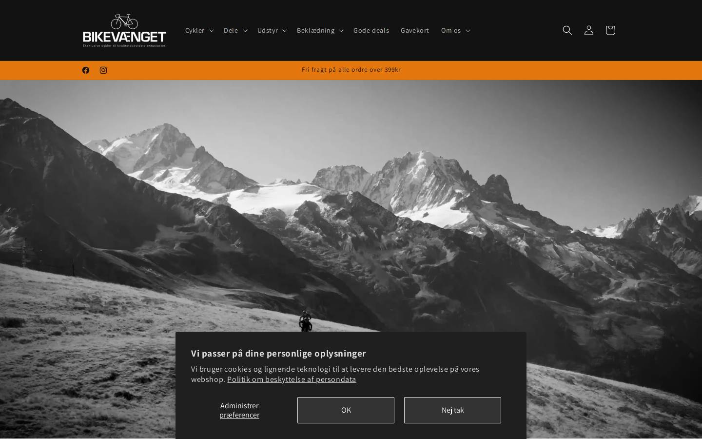 Bikevaenget homepage screenshot