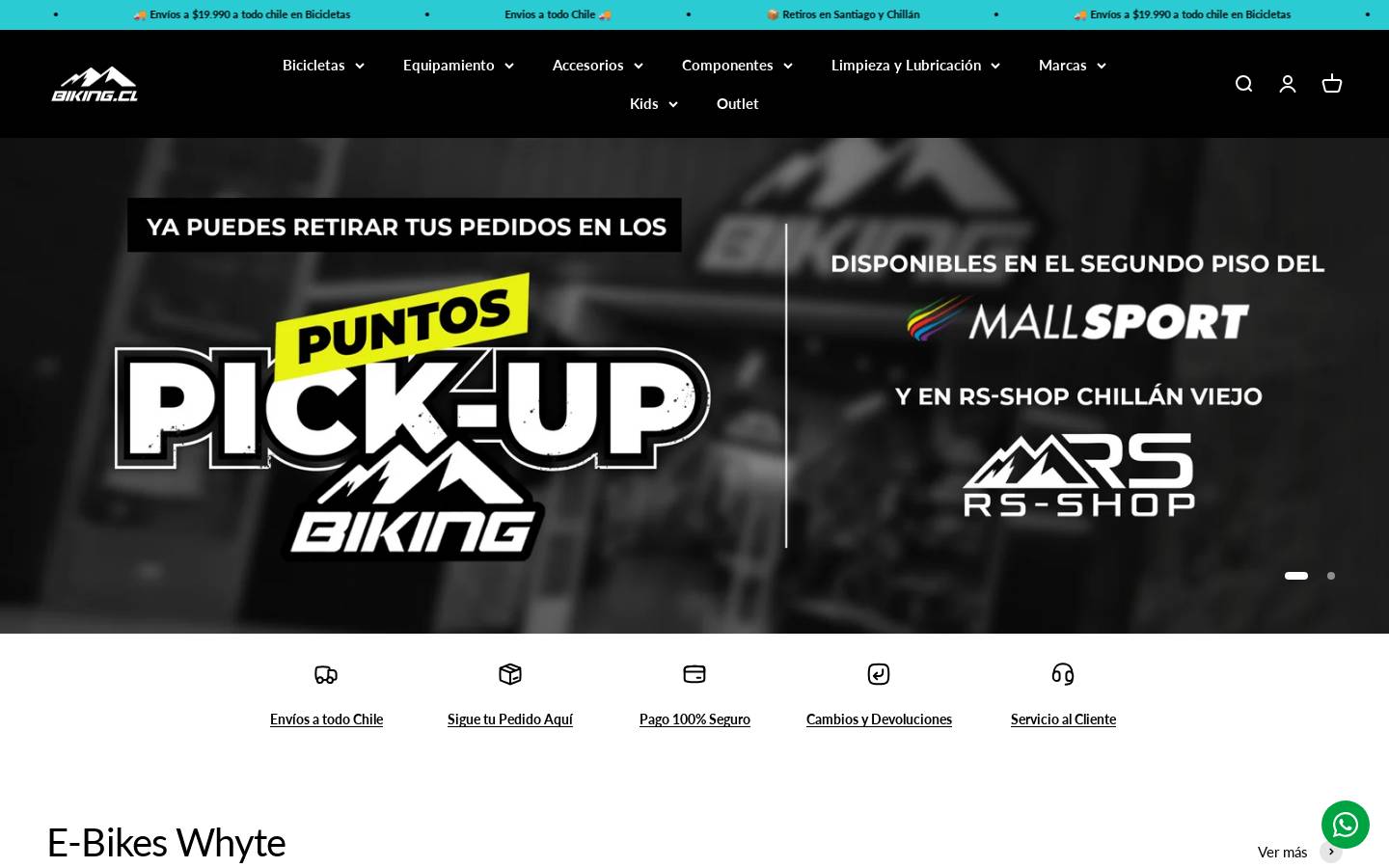 Biking homepage screenshot