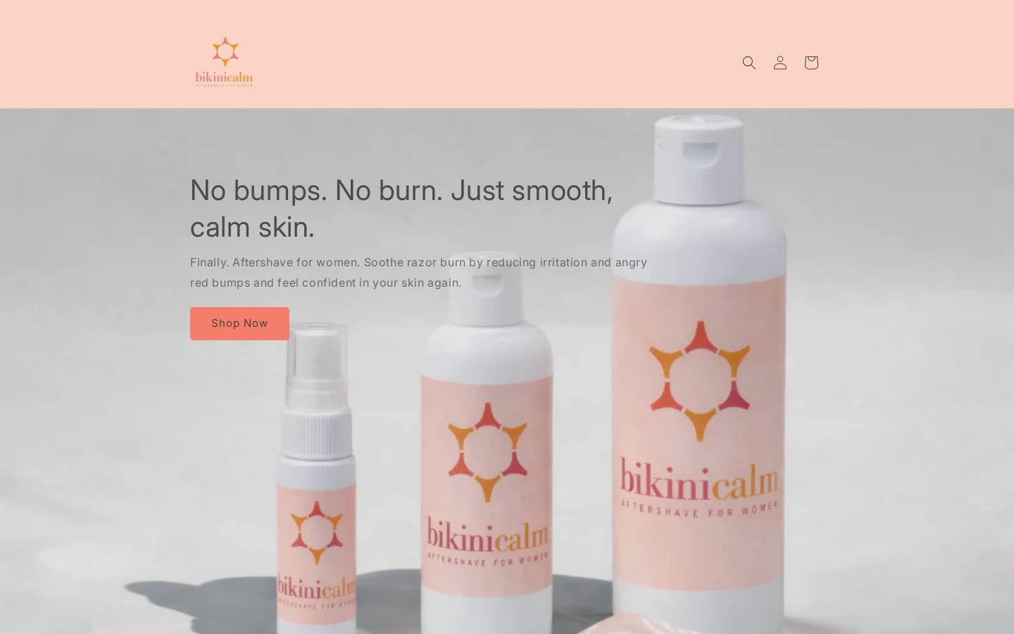 bikinicalm.com homepage screenshot