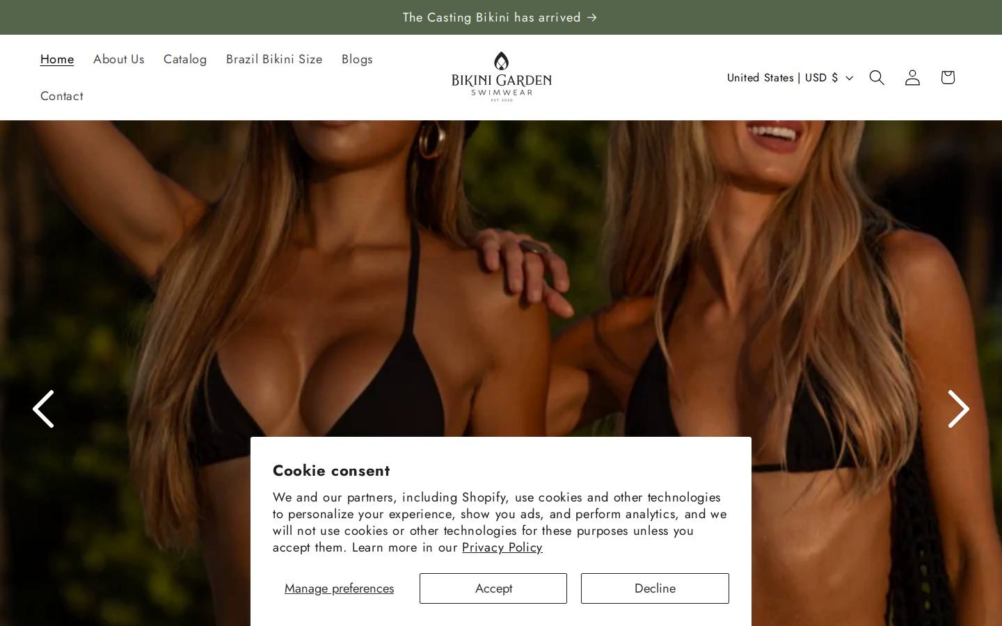 bikinigarden.com homepage screenshot