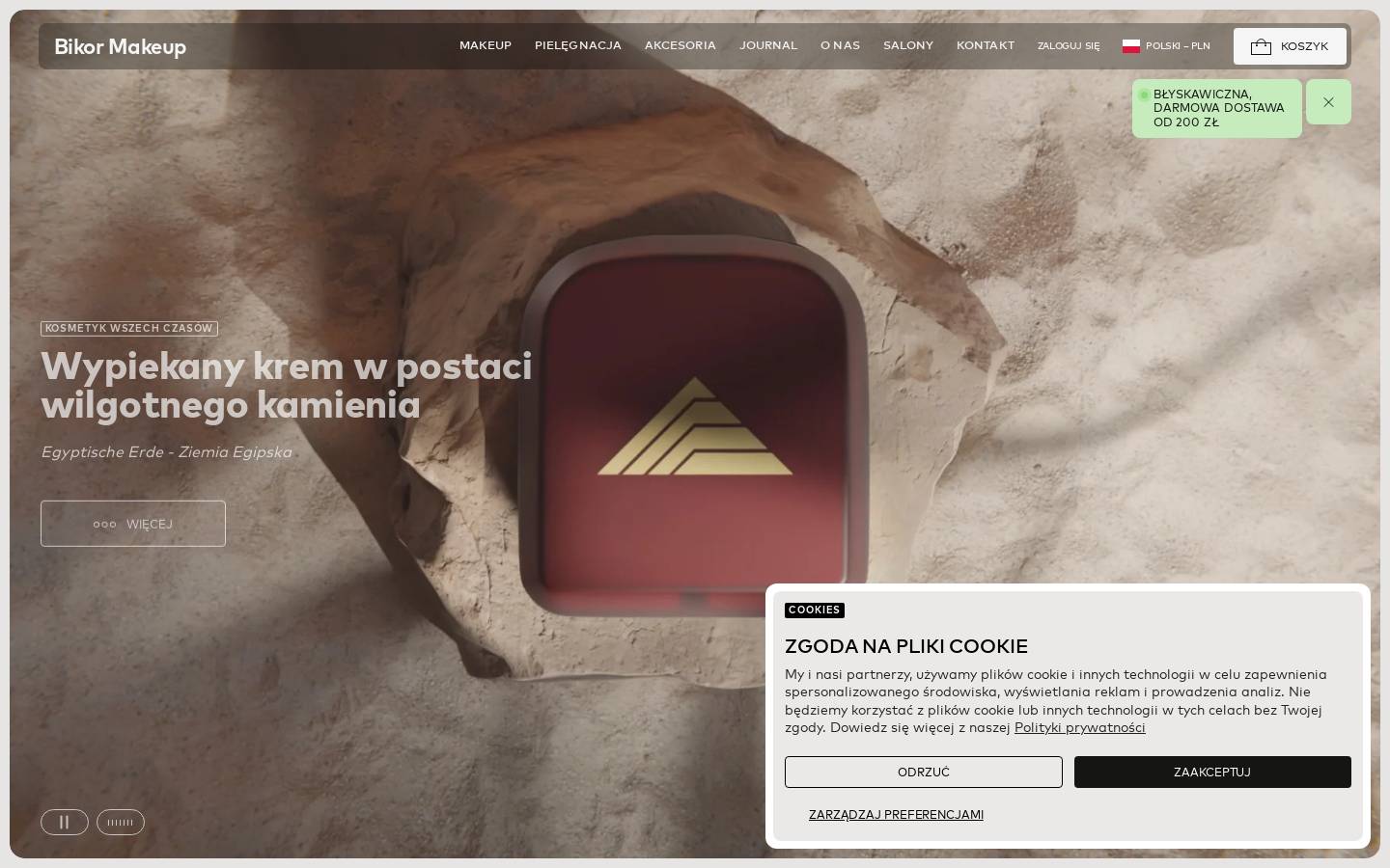 bikormakeup.com homepage screenshot