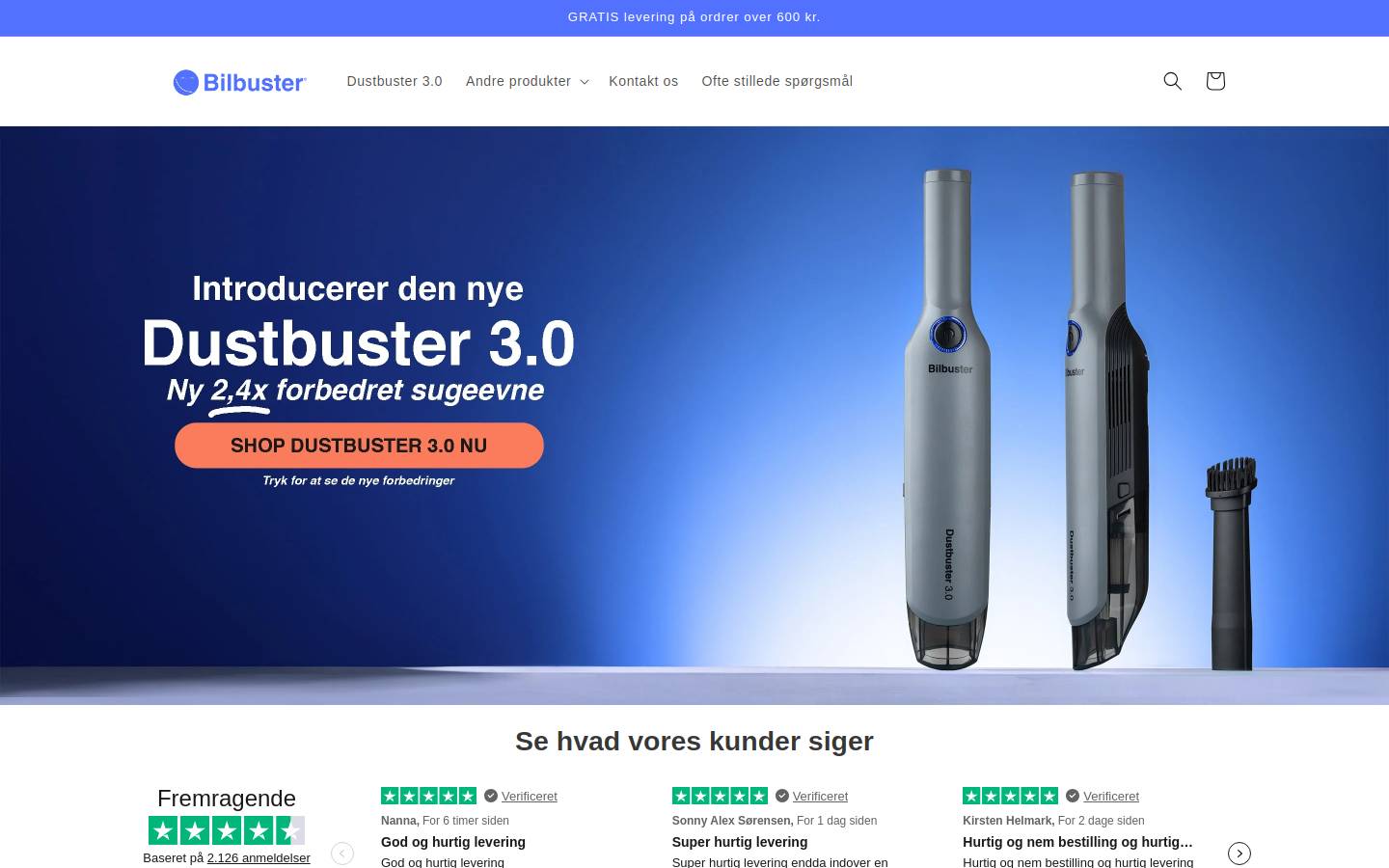 Bilbuster homepage screenshot