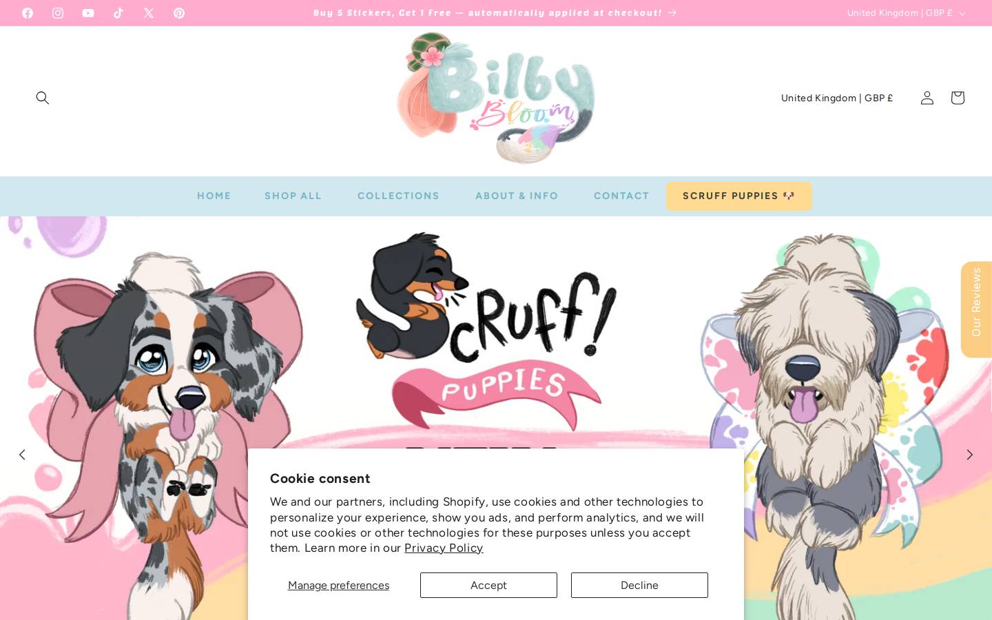 bilbybloom.com homepage screenshot